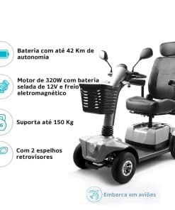 Cadeira de Rodas Motorizada Scooter Elétrica CS Dobrável Dellamed