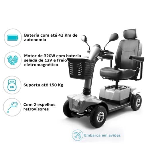 Cadeira de Rodas Motorizada Scooter Elétrica CS Dobrável Dellamed